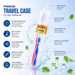 MAXI Candy Hard Bristle Manual Toothbrush for Adults with Anti-Bacterial Travel Case | Big Brush Head for Deep Plaque Removal & Stain Cleaning | Multicolor Pack of 6 - Image 6