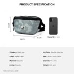 COUNSELOR Waist Pack for Men & Women with Adjustable Strap, Zipper Pocket, Polyester Crossbody Bag, 1.44L Compact Lightweight Bag for Travel, Outdoor Activities, Everyday Essentials Zuro (Grey) - Image 3