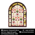 RAG28 Wooden Mughal Print Jharokha Style Wall Decor Set of 2 | Home Decor Items (BJ8, Size: 15.5X 11.5 Inches Each) - Image 6