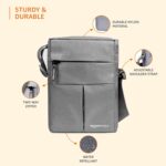 amazon basics Sling Bag/Crossbody Bag with Adjustable Strap for Daily and Travel Use, Durable, Water-Resistant, Travel-Friendly (Unisex, Silver) - Image 4