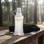 TPU Collapsible Water Bottle Translucent Nozzle Soft Hydration Portable Compress Looped Cap Tether, White, 500Ml | Fitness Equipment & Gear Running Yoga Sporting - Image 3