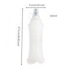 TPU Collapsible Water Bottle Translucent Nozzle Soft Hydration Portable Compress Looped Cap Tether, White, 500Ml | Fitness Equipment & Gear Running Yoga Sporting - Image 8