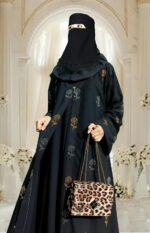 Abaya Stoned Jacket Pattern For Women Elegant Modest Wear Black Burqa Islamic Fashion Naqab Stylish Dubai Abaya - Image 3