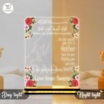Customized Dad LED Lamp | Personalized Acrylic Night Light with Father Son Design | Islamic Quote & Custom Name | Muslim Dad Gift for New Dad | Birthday & Home Decor (6x8 Inch) - Image 4