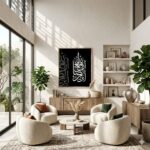 VIBBES Innallaha Ma'assabireen Quranic Verse Framed Wall Art, Arabic Calligraphy, Black Background, Islamic Decor, Wood Frame, Living Room Art (Large - 20x14 Inches, White) - Image 6