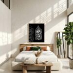 VIBBES Innallaha Ma'assabireen Quranic Verse Framed Wall Art, Arabic Calligraphy, Black Background, Islamic Decor, Wood Frame, Living Room Art (Large - 20x14 Inches, White) - Image 7