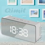 Digital Alarm Clock Table Clock for Students, Home, Office, Corporate with Automatic Sensor, Date & Temperature-Black,Plastic, 14W x 8H Centimeters (Silver) - Image 5