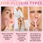 Hair Identifier Spray for Women Face Shaving | Dermaplaning Spray with 4 Pcs Eyebrow Razor | Moisturizing Face Prep Sprays for Peach Fuzz Removal | Skin-Friendly Hair Highlight (114g) - Image 4