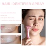 Hair Identifier Spray for Women Face Shaving | Dermaplaning Spray with 4 Pcs Eyebrow Razor | Moisturizing Face Prep Sprays for Peach Fuzz Removal | Skin-Friendly Hair Highlight (114g) - Image 6