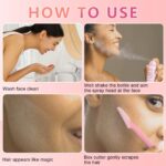 Hair Identifier Spray for Women Face Shaving | Dermaplaning Spray with 4 Pcs Eyebrow Razor | Moisturizing Face Prep Sprays for Peach Fuzz Removal | Skin-Friendly Hair Highlight (114g) - Image 7