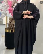 Women's Black Burqa with Hand work on Sleeves - Image 5