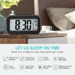 Digital Alarm Clock with Large LCD Display, Snooze/Light Button, Temperature Date Display, 12/24 Hour Format, Battery Operated Desk Clock - Image 3