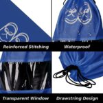 Kuber Industries Pack of 6 Travel Shoe Organizer | Storage Bags for Travel | Waterproof Shoe Bag | Storage Organizers | Parachute Shoe Cover with Transparent Window | Shoe Dori Cover | Royal Blue - Image 5