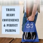 Kuber Industries Pack of 6 Travel Shoe Organizer | Storage Bags for Travel | Waterproof Shoe Bag | Storage Organizers | Parachute Shoe Cover with Transparent Window | Shoe Dori Cover | Royal Blue - Image 7