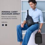 Tommy Hilfiger Unisex Crossbody Sling Bag Stash – Navy & Black | Breathable Mesh Padded Back, Embossed Shoulder Strap & Quick-Access Pocket | Stylish Waist Bag - Image 5