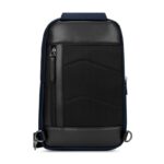 Tommy Hilfiger Unisex Crossbody Sling Bag Stash – Navy & Black | Breathable Mesh Padded Back, Embossed Shoulder Strap & Quick-Access Pocket | Stylish Waist Bag - Image 6