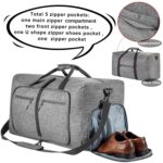 Travel Duffle Bag for Men, Large Foldable Duffel Bags for Traveling with Shoes & Wet Compartment Waterproof Weekender Gym Bag for Men Women(Pack of 1) - Image 8