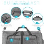 Travel Duffle Bag for Men, Large Foldable Duffel Bags for Traveling with Shoes & Wet Compartment Waterproof Weekender Gym Bag for Men Women(Pack of 1) - Image 9