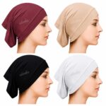 ABEEHA® Women Under Scarf Hijab Cap 4 Pcs, 24x28cm, Cotton Tube Caps for Girls Hijabs, Multicolour - Image 3