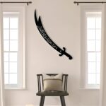 Islamic Sword Wall Art 20x8 Inch – Metal Ali Zulfiqar Sword with Kalima Shahada – Arabic Calligraphy Wall Decor for Home, Office, Mosque – Modern Muslim Gift for Eid or Ramadan - Image 4