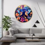 Livin'luxe paintings Loving couple Bird modern art Premium Sparkle lamination Golden Slim Frame 58 cm x 58 cm Large Size, For Home/Office/Hotel painting GR-26 - Image 3