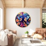 Livin'luxe paintings Loving couple Bird modern art Premium Sparkle lamination Golden Slim Frame 58 cm x 58 cm Large Size, For Home/Office/Hotel painting GR-26 - Image 4