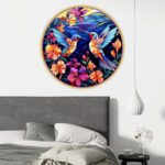 Livin'luxe paintings Loving couple Bird modern art Premium Sparkle lamination Golden Slim Frame 58 cm x 58 cm Large Size, For Home/Office/Hotel painting GR-26 - Image 5