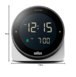 Braun Digital Alarm Clock with Snooze, Negative LCD Display, Rotating Bezel for Quick time Setting, Crescendo Beep Alarm in White, Model BC24W. - Image 11