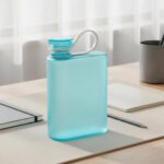 Slim Water Bottle Frosted Finish Flat Rectangular Container Minimalist Design Reusable for Commuters, School, Blue | Hydration Fitness Equipment & Gear Running Yoga Sporting - Image 6