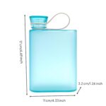 Slim Water Bottle Frosted Finish Flat Rectangular Container Minimalist Design Reusable for Commuters, School, Blue | Hydration Fitness Equipment & Gear Running Yoga Sporting - Image 8