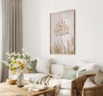 VIBBES Haza Min Fazli Rabbi Quranic Verse Framed Wall Art Arabic Calligraphy, Gold Frame, Islamic Decor, Botanical Design, Home Wall Decor (Large - 20 x14 Inches, White) - Image 7
