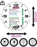KARTIK Mecca Kaaba Sharif Printed Wall Clock for Home Decor, Round Frameless Design for Living Room, Bedroom, Office, Islamic Religious Wall Art Timepiece for Gifting, 11 Inch Diameter Without Glass - Image 4
