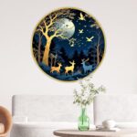 Livin'luxe paintings couple deer modern art Premium Sparkle lamination Golden Slim Frame 58 cm x 58 cm Large Size, For Home/Office/Hotel painting GR130 - Image 3