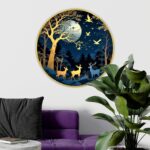 Livin'luxe paintings couple deer modern art Premium Sparkle lamination Golden Slim Frame 58 cm x 58 cm Large Size, For Home/Office/Hotel painting GR130 - Image 4