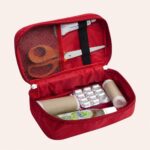 shyam Dealshub Red First Aid Kit Bag with Zipper, Portable Emergency Pouch | Mesh Inner Pocket, Scissors Included, Compact & Portable, Multiple Compartments, Travel Ready - Image 3