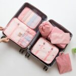 7 Pcs Travel Organizer Pouch Packing Cubes for Travel Clothes Space Savers Bags Cosmetics/Underwear/Socks/Shoes Toiletry Organiser Pouch (PINK) - Image 3