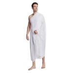 PURFUN 2Pcs Soft Ihram Towel Set Men's White Islamic Pilgrimage Ritual Towel Wrap Breathable Muslim Prayer Ihram Shawl Clothes Mecca Hajj Umrah Essentials, 82.67x41.33 Inches - Image 4