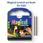 Skillmatics Scratch Art Book for Kids - Animals, Craft Kits & Supplies, 30+ Scratch Stickers, Travel Toys, DIY Kit, Gifts for Boys & Girls Ages 3, 4, 5, 6, 7, 8, Multicolour - Image 4