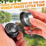 Azinoor Portable Folding Stainless Steel Travel, Camping Water Mug, 75ml (Multicolour) - Image 4