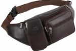 K London Genuine Leather Waist Bag for Men & Women | Brown Travel Pouch, Passport Holder & Belt Bag | Multi Pocket Fanny Pack with Adjustable Strap | Stylish Crossbody Utility Bag (1276_BRN) - Image 3