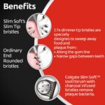 Colgate SlimSoft Charcoal Soft Black Bristles Toothbrush, 8 Pcs (Buy4 Get 4), Soft Bristles for Gentle Deep Cleaning - Image 3