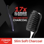 Colgate SlimSoft Charcoal Soft Black Bristles Toothbrush, 8 Pcs (Buy4 Get 4), Soft Bristles for Gentle Deep Cleaning - Image 4