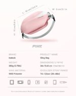 Inateck Sling Bag, Stylish Crossbody Bag with Adjustable Shoulder Strap, Water-Resistant Shoulder Bag for Men and Women Multipurpose Sling Bag (Pink) - Image 3