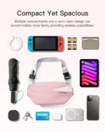Inateck Sling Bag, Stylish Crossbody Bag with Adjustable Shoulder Strap, Water-Resistant Shoulder Bag for Men and Women Multipurpose Sling Bag (Pink) - Image 6