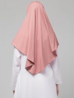 Mallika Women's Polyknit Free Size Ready to Wear Instant Hijab/Khimar with Front Pleated Fall - Image 3