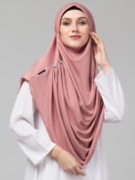 Mallika Women's Polyknit Free Size Ready to Wear Instant Hijab/Khimar with Front Pleated Fall - Image 6