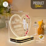 Muslim Dad Gift LED Acrylic Lamp | Islamic Father's Day Table Light | Ramadan Decor | Eid Celebration Decoration | Bedroom Night Lamp | Office Desk Ornament | Warm White Glow | (5.5x5.5 Inch) - Image 4