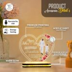 Muslim Dad Gift LED Acrylic Lamp | Islamic Father's Day Table Light | Ramadan Decor | Eid Celebration Decoration | Bedroom Night Lamp | Office Desk Ornament | Warm White Glow | (5.5x5.5 Inch) - Image 6