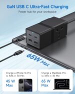 Universal Travel Adapter, VatFott 65W GaN Fast Charger 6-in-1 Power Strip with 2 International Outlets, 2 USB C, 2 USB Ports, 6ft Extension Cord, 110-240v, Power Adapter for Travel Essentials Black - Image 4