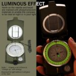 URBAN BOX Compass Survival Multifunctional Tactical Army Green Military Compass with Lanyard Carrying Bag Manual Waterproof Shakeproof Lensatic Sighting Compass for Hiking Camping Hunting Trip Outdoor - Image 4